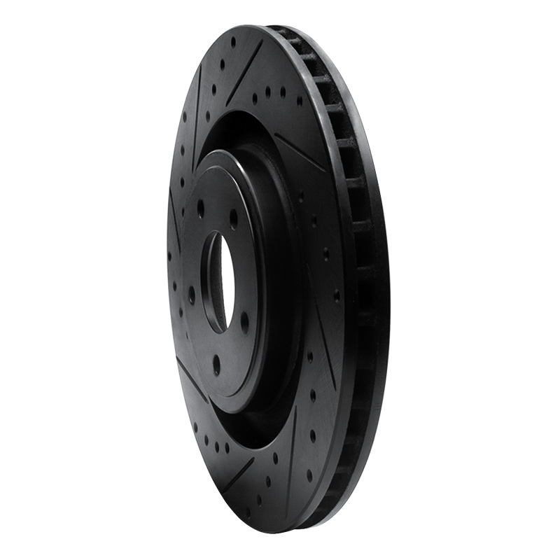 Chrysler 200 Brake Rotor (1) - Front Left - R1 Concepts - Drilled & Slotted - Black - `08-`14